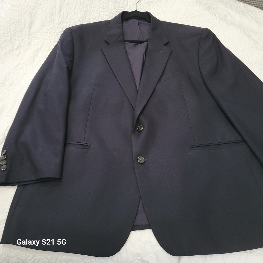 Lauren Ralph Lauren Mens 48R Navy Blue 100% Wool 2-Button Blazer Sport Coat
